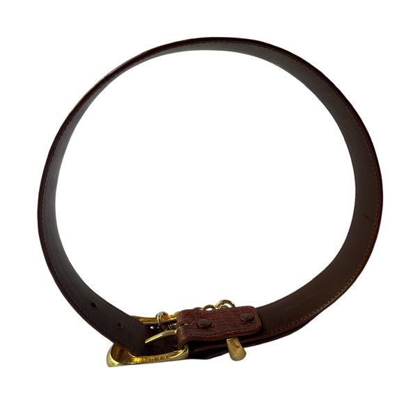 Vintage BARRY KIESELSTEIN-CORD Brown Genuine Alligator Belt 26-28 X Small main image 12